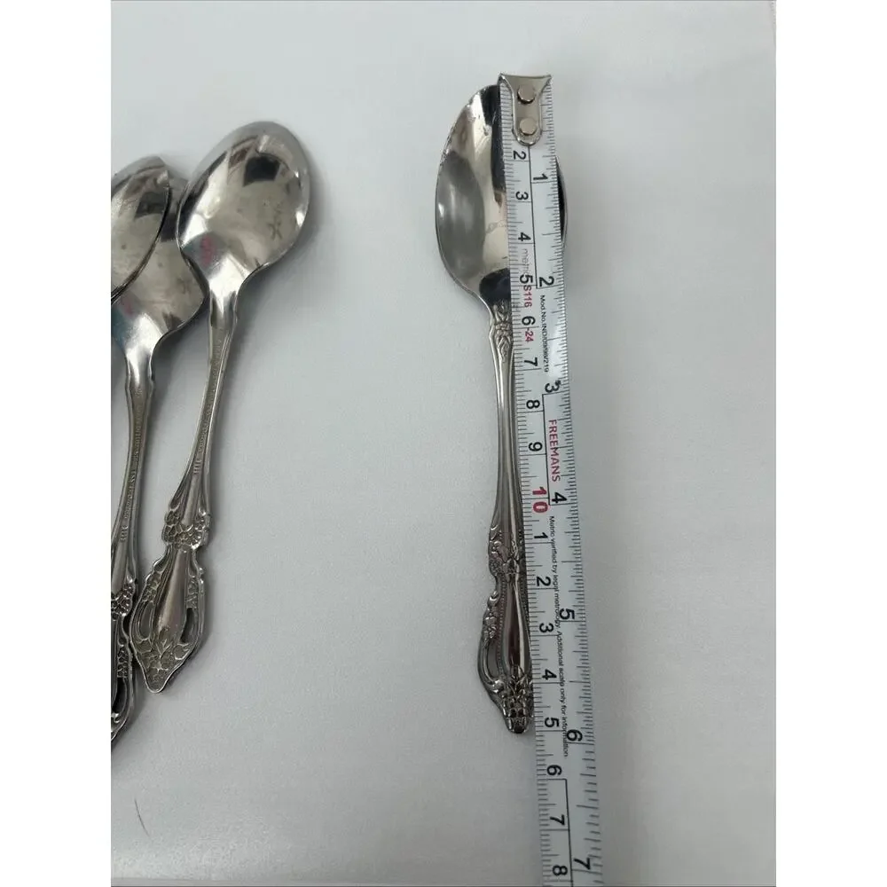 Vtg Raphael Distinction Deluxe Oneida Set Of 4 Teaspoons 6” Stainless Flatware